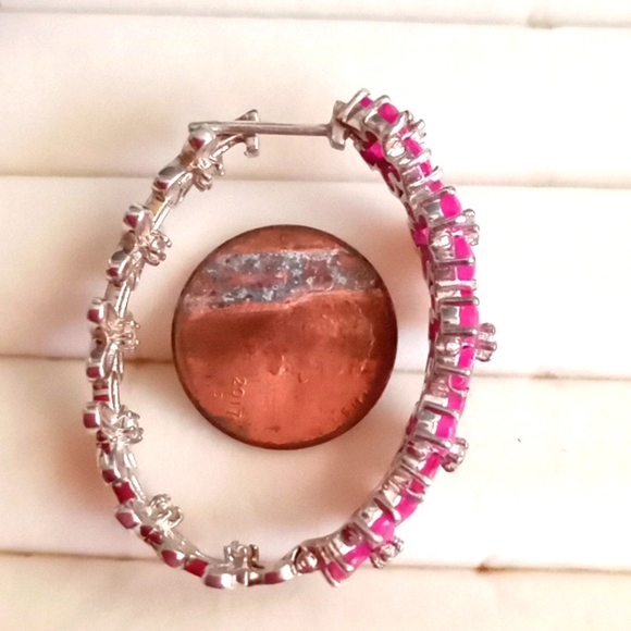 AFRICAN RUBY, CAMBODIAN ZIRCON INSIDE OUT EARRINGS - Picture 7 of 9